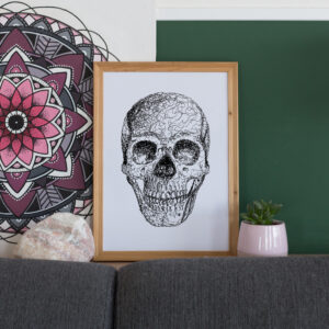 Illustratie poster A4 skull