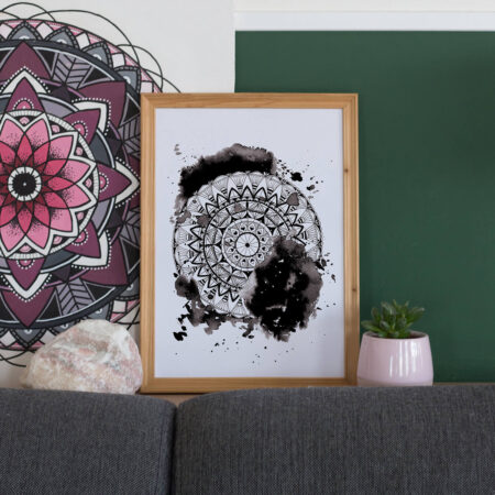 Illustratie poster A4 Smoke mandala